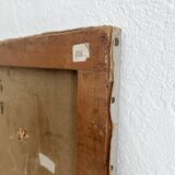 Old oil painting on canvas portrait of a woman in traditional costume