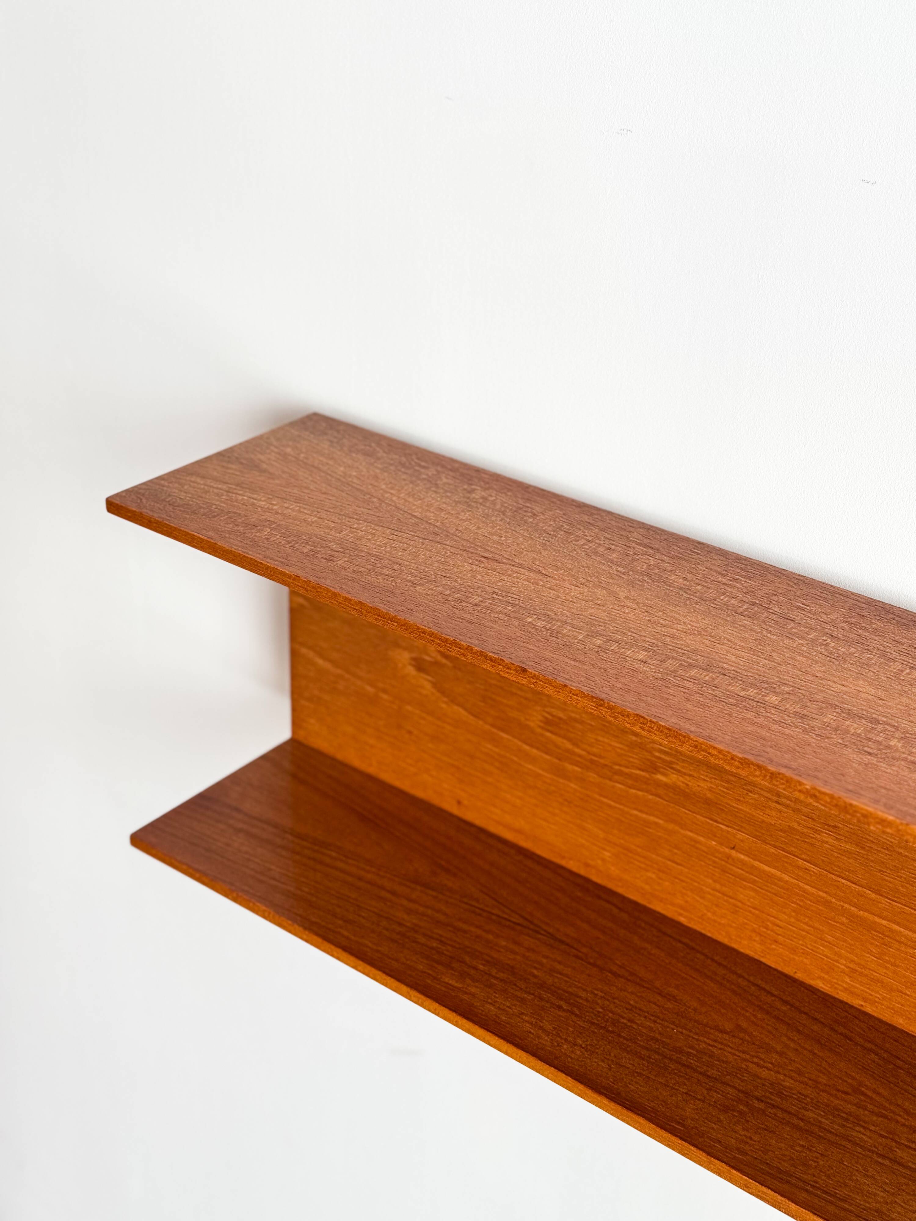 Teak wall shelf by Wilhelm Renz for Walter Wirz Mid Century Design