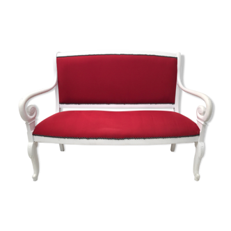 Banquette canapé style Louis XV en tissu