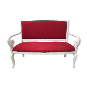 Sofa bench louis XV style fabric
