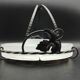 Art Deco wrought iron and frosted glass servant with vine leaves circa 1930
