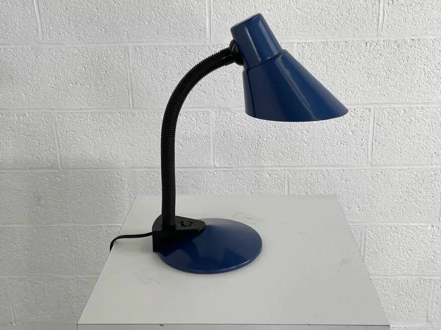 90s blue industrial desk lamp