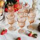 Lot de 9 verres digestifs Arcoroc rosaline