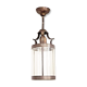 Vintage French Round Hall Lantern In Copper With Cylindrical Glass Shade 3681