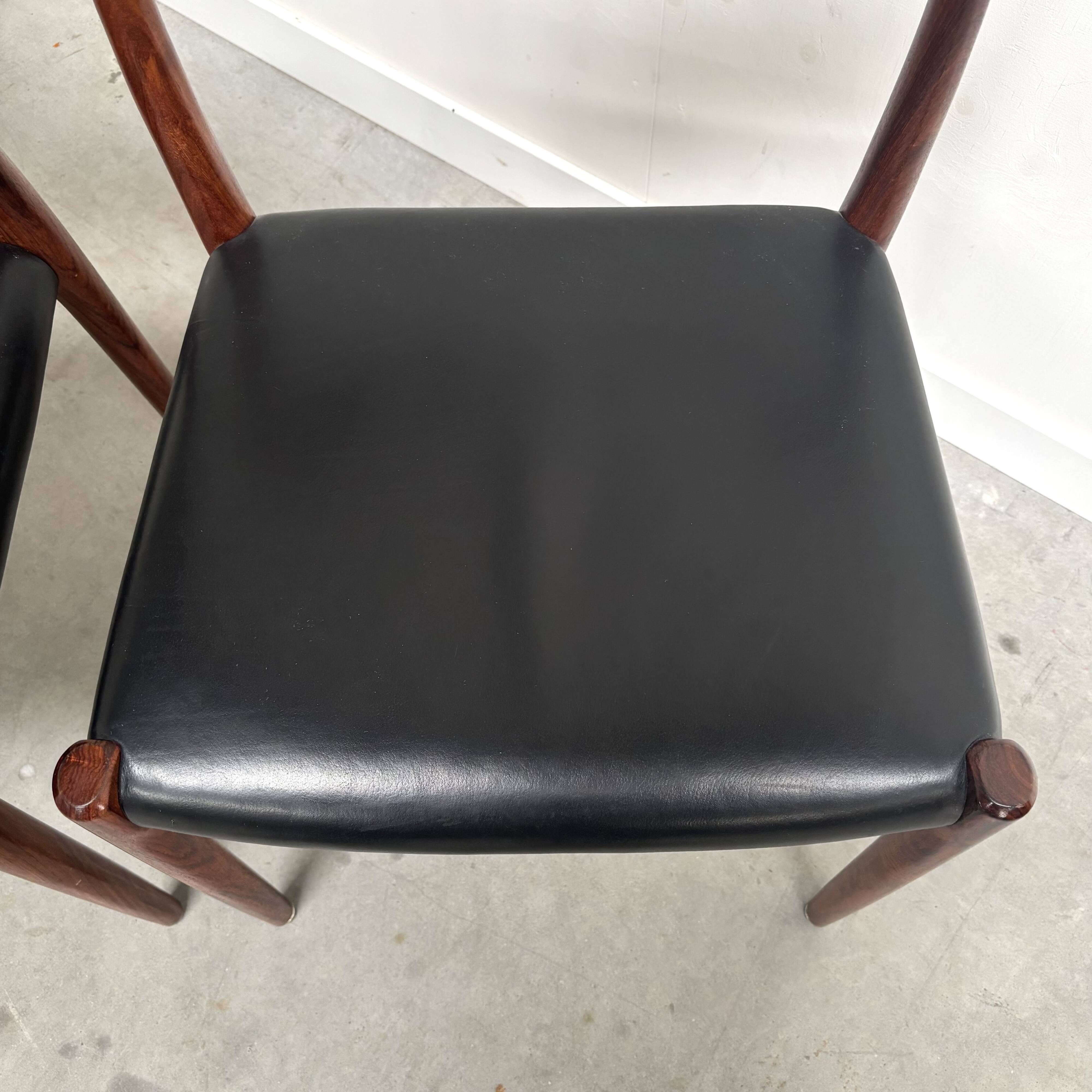 4 chaises de salle à manger Møller 77, Danemark, années 1960