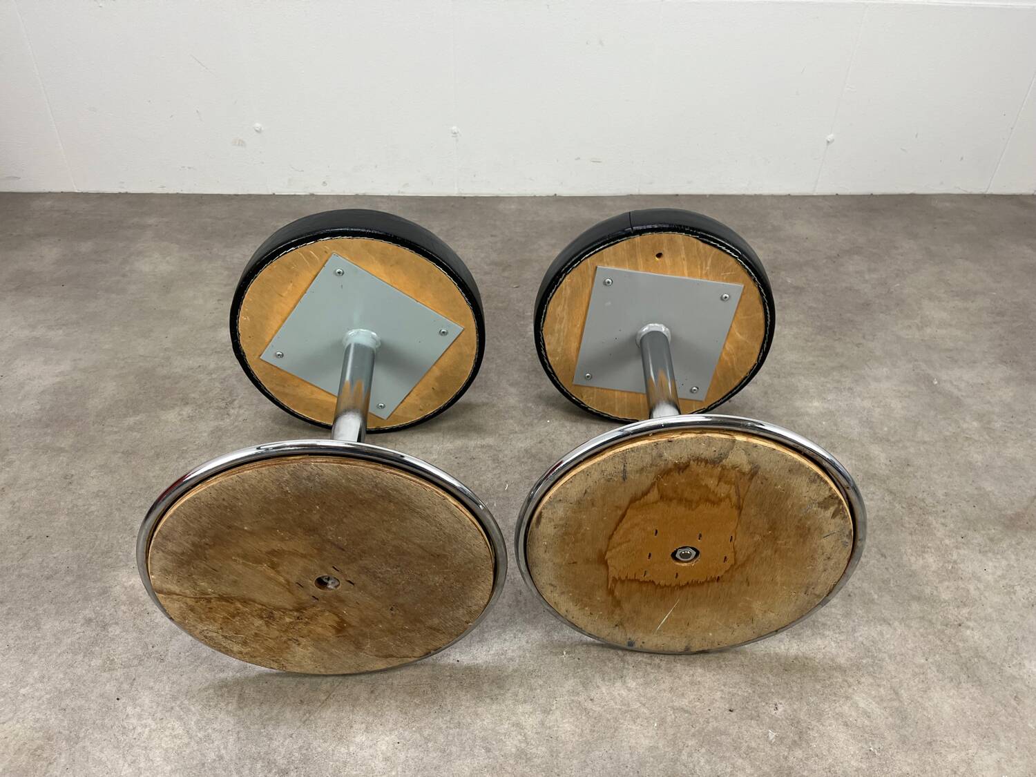 2 tulip-legged stools, 1970s