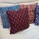 Indian blockprint cushion cover in burgundy cotton