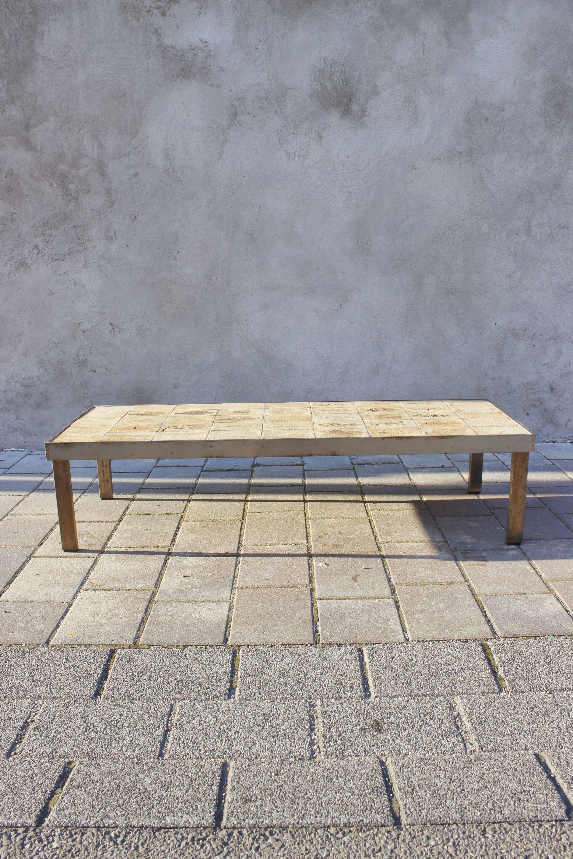 Vintage coffee table model "Garrigue" by Roger Capron, Vallauris France 1950s