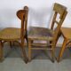 Lot of 4 Wooden bistro chair - vintage - Old