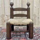 Low chair in elm and beech