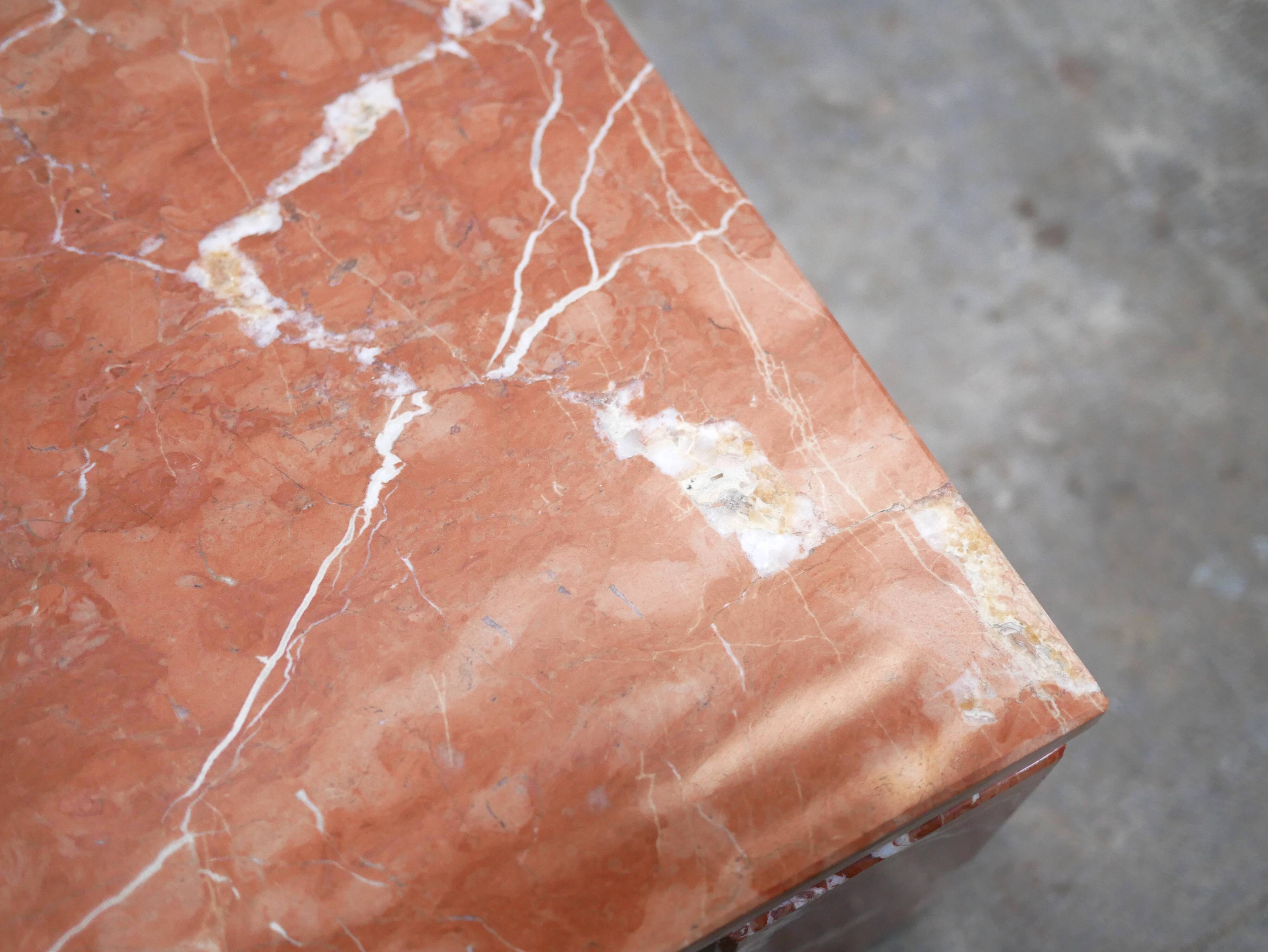 Vintage terracotta marble coffee table