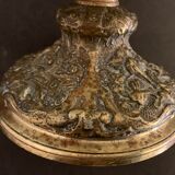 Openwork mythological cup in bronze on pedestal, Renaissance style