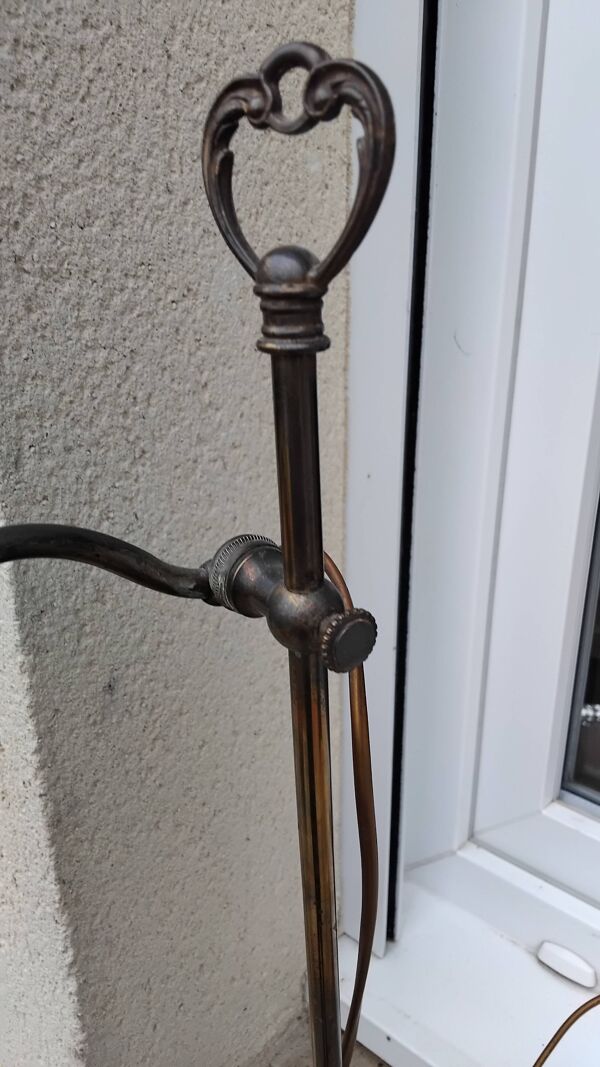 Lampe col de cygne abat jour tulipe pate verre vannes ancienne vintage