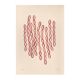 Abstract painting on framed paper signed Eawy dark red colour.