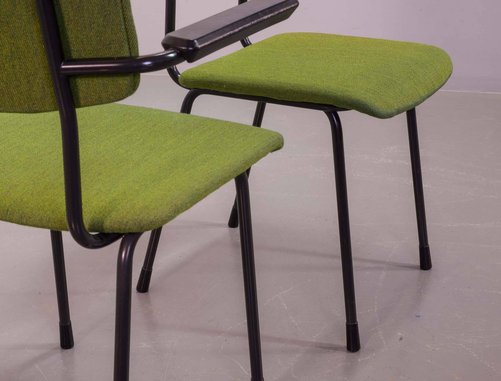 6 Dutch Design Gispen Dining Chairs Model 1235 by André Cordemeyer 1960s