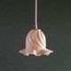 Suspension ancienne en verre peint rose et blanc, suspension française -livrée avec douille et cable