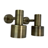 2 of 4 minimalist solid Brass "tube" SPOT Ceiling wall Lights, Italy 1970s