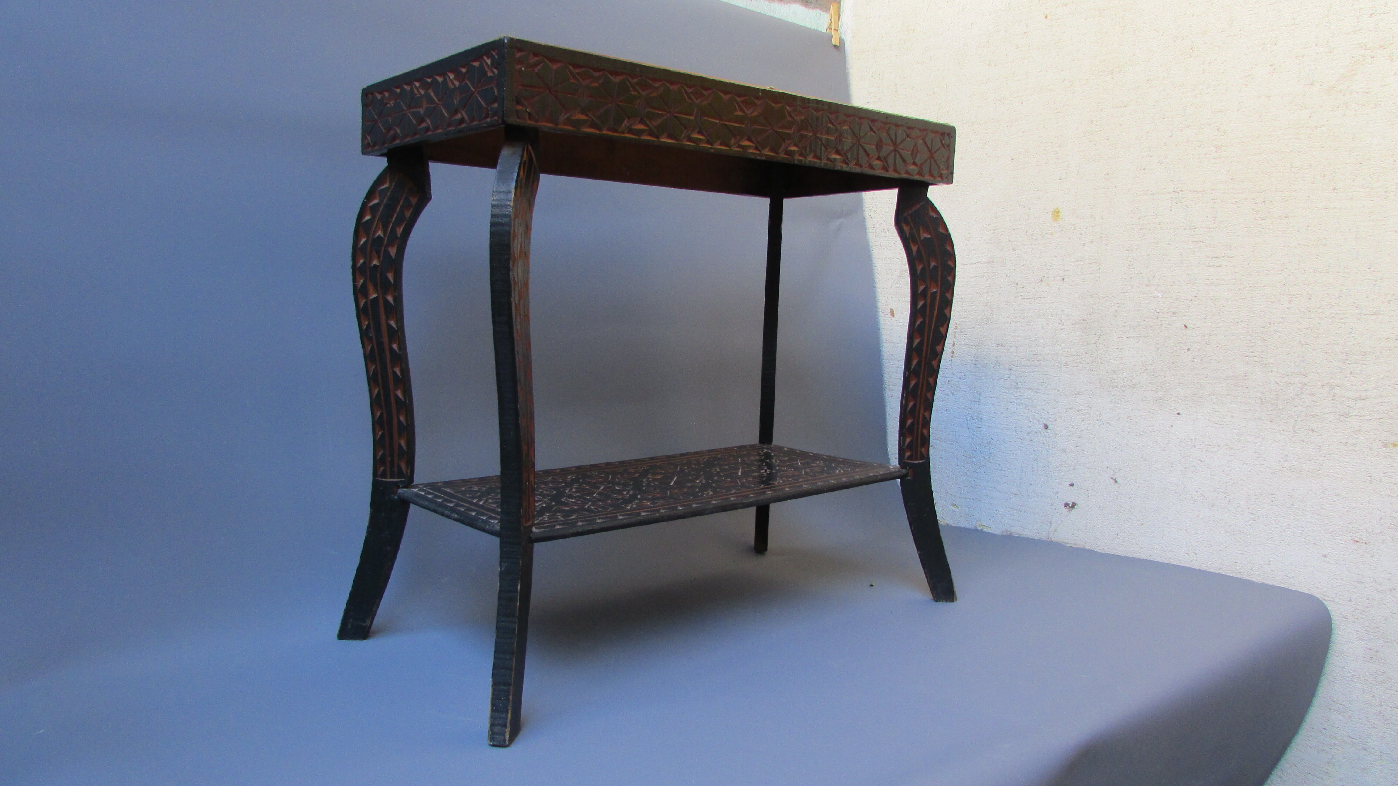 Oriental-style wooden side table