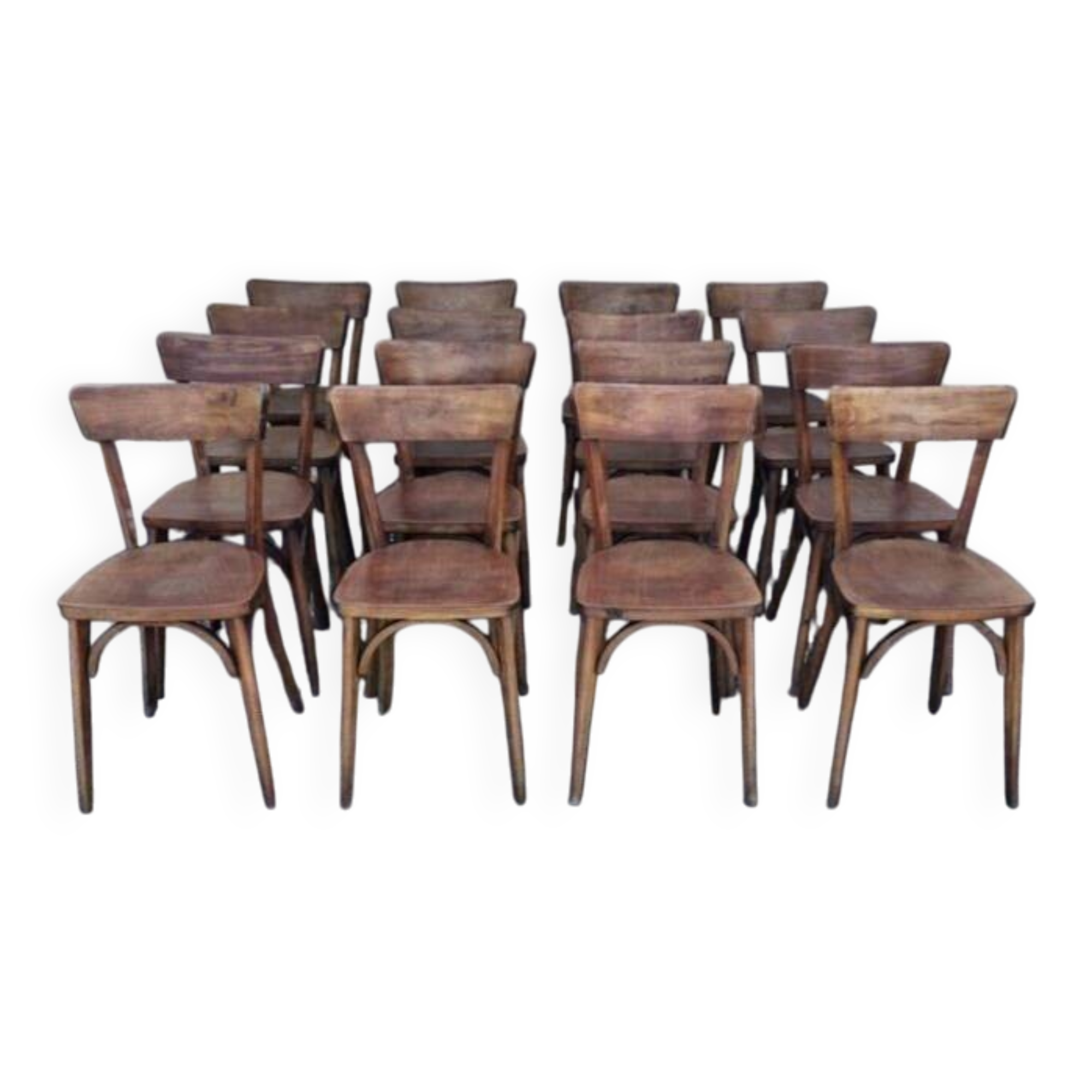 Lot de 16 chaises de bistrot Luterma, années 1960