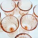 8 Rosaline Luminarc Arcoroc stemmed glasses - vintage 80s