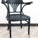 Wood curved armchair