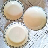 Antique serving dishes in iron earthenware