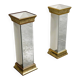 Pair of Deknudt mirrored pedestals / plinths in gilt finish, Belgium, 1980s