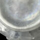 Pressed molded glass ball vase decorated with grape bunches