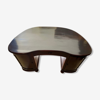 Exotic wooden kidney shape desk