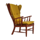 Danish high-backed ear flap chair, 1960s, reupholstered, solid oak, furniture wool