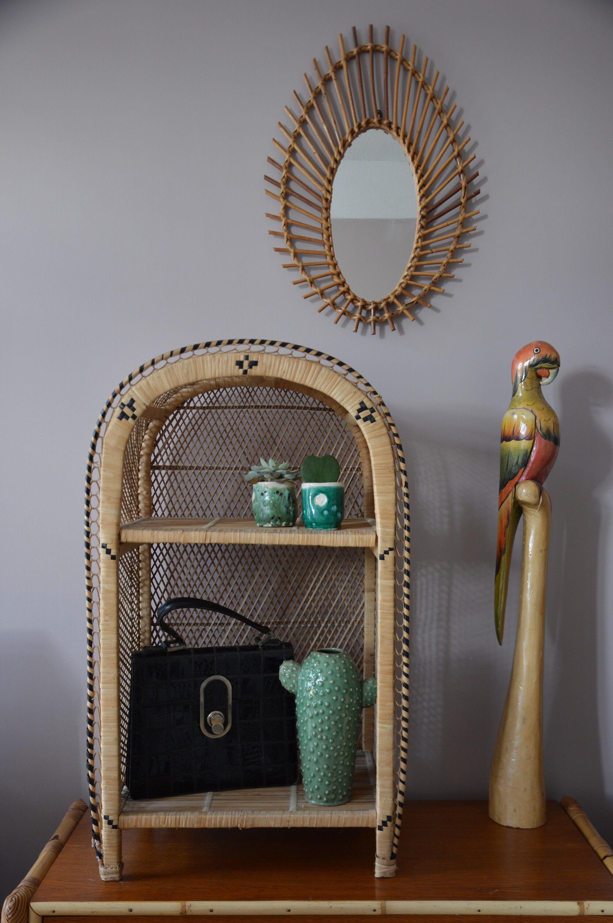 Vintage Emmanuelle rattan shelf