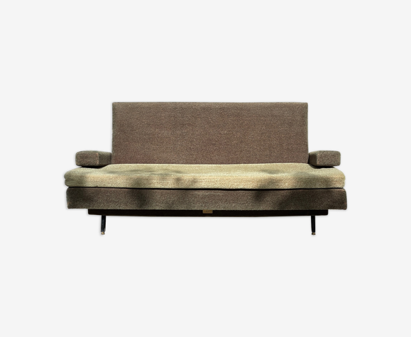 Canape lit façon clic-clac vintage pieds compas