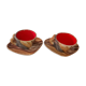 Duo cups and cups Vallauris fake wood