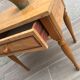 Formica and vintage wood bedside table