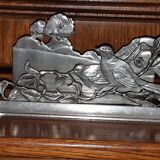Tin mail rack, decorated with birds and flowers