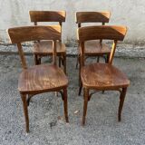 Lot de 4 chaises Thonet bistrot originales en bois