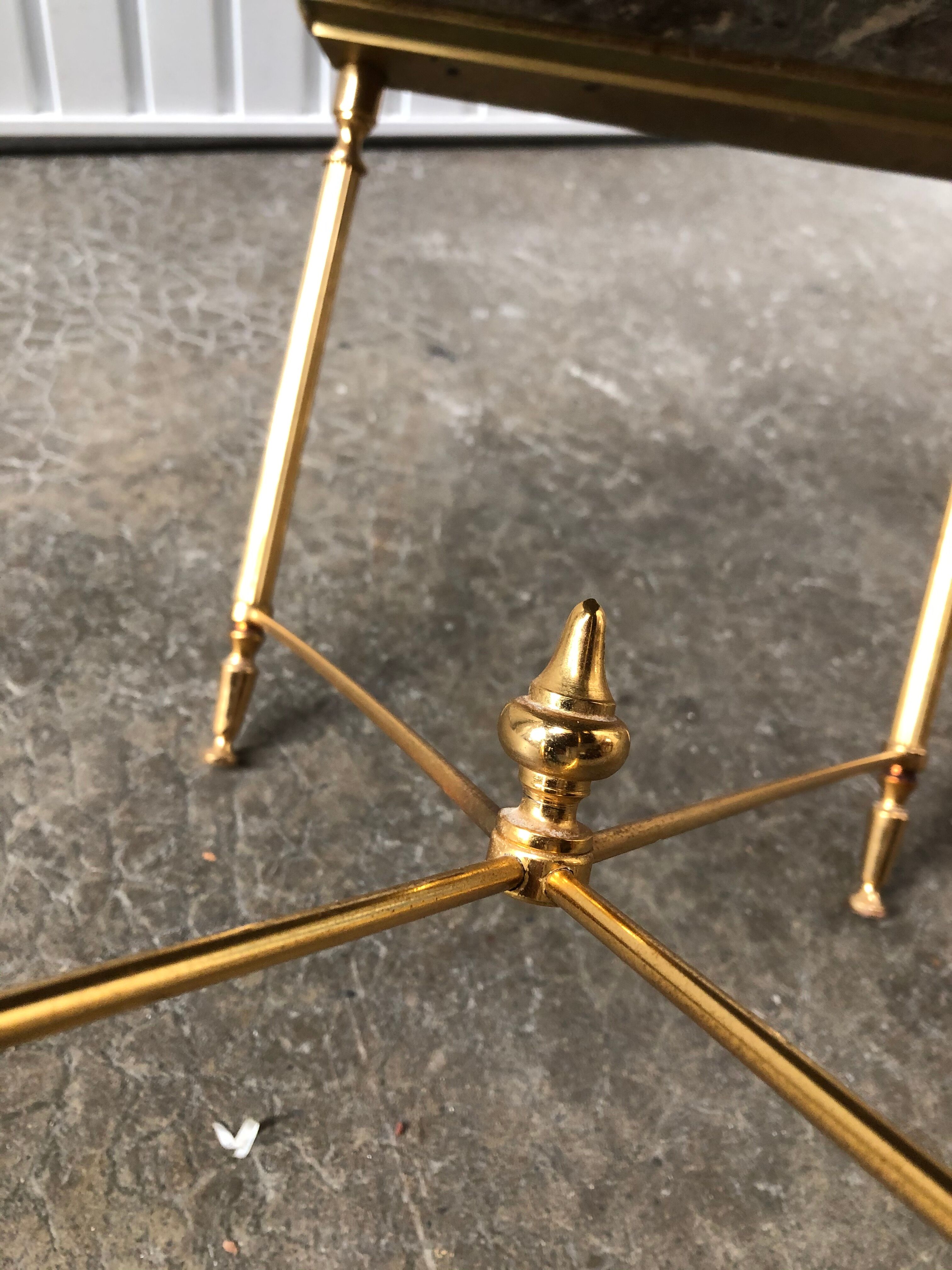 Brass and marble coffee table