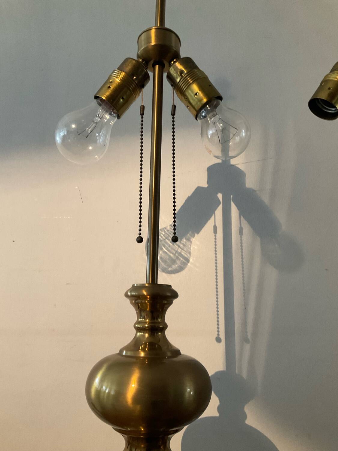 Pair of vintage bronze and brass lamps
