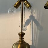 Paire de lampes vintage en bronze et laiton