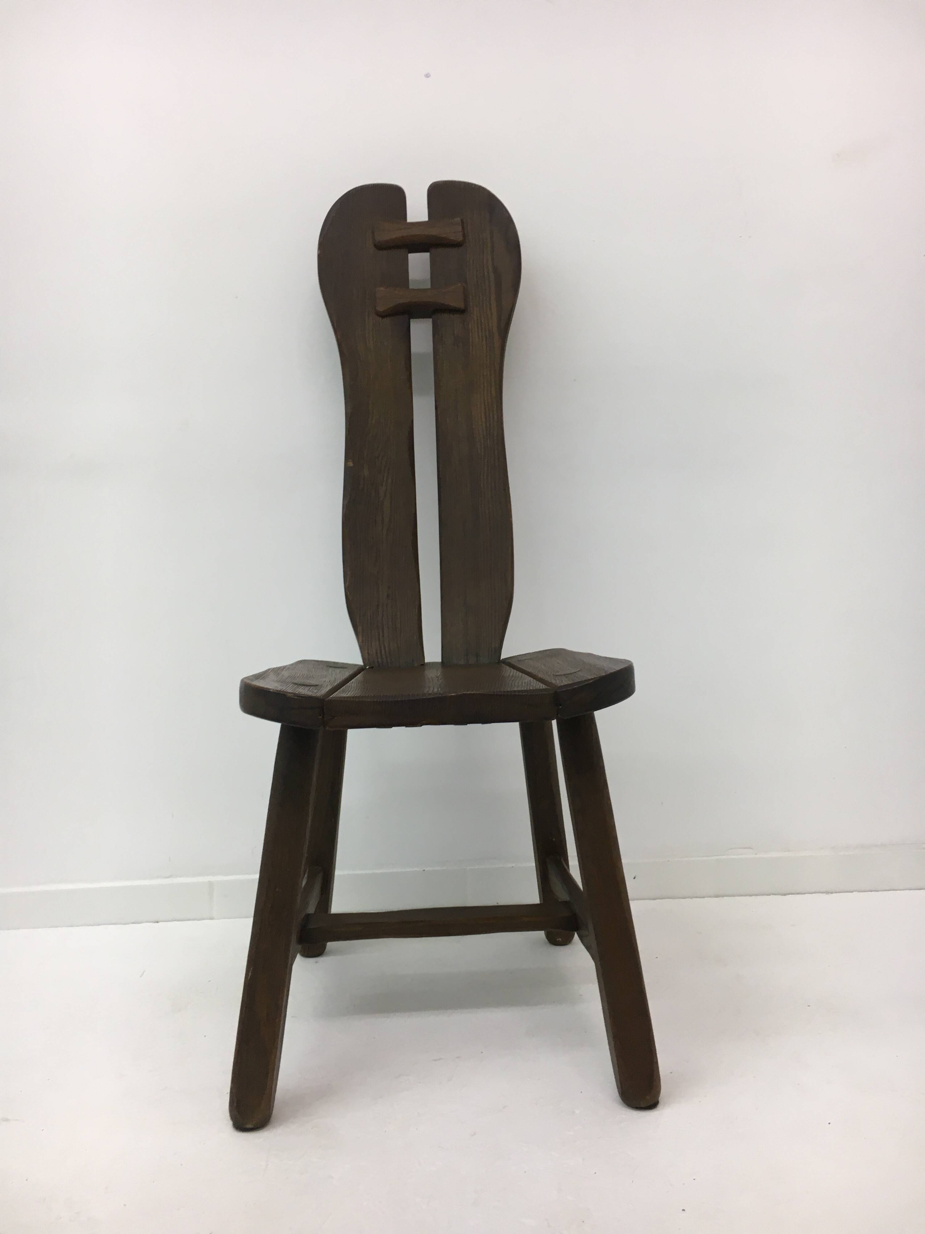 Set of 4 Belgian Brutalist Dining Chairs from De Puydt, 1970’s