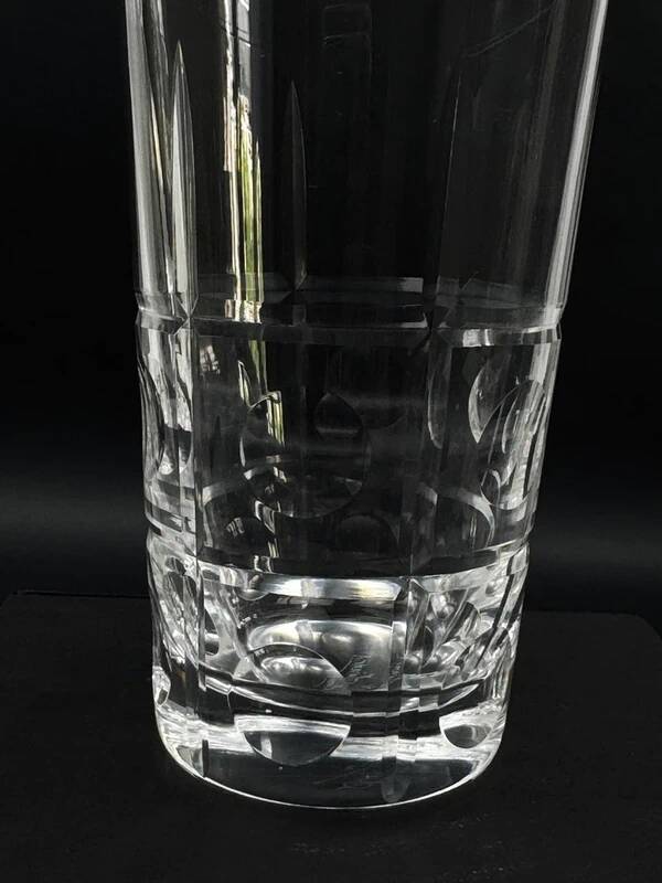 4 verres à eau en cristal de Sèvres 14,5 cm modèle taillé à facettes et pastilles