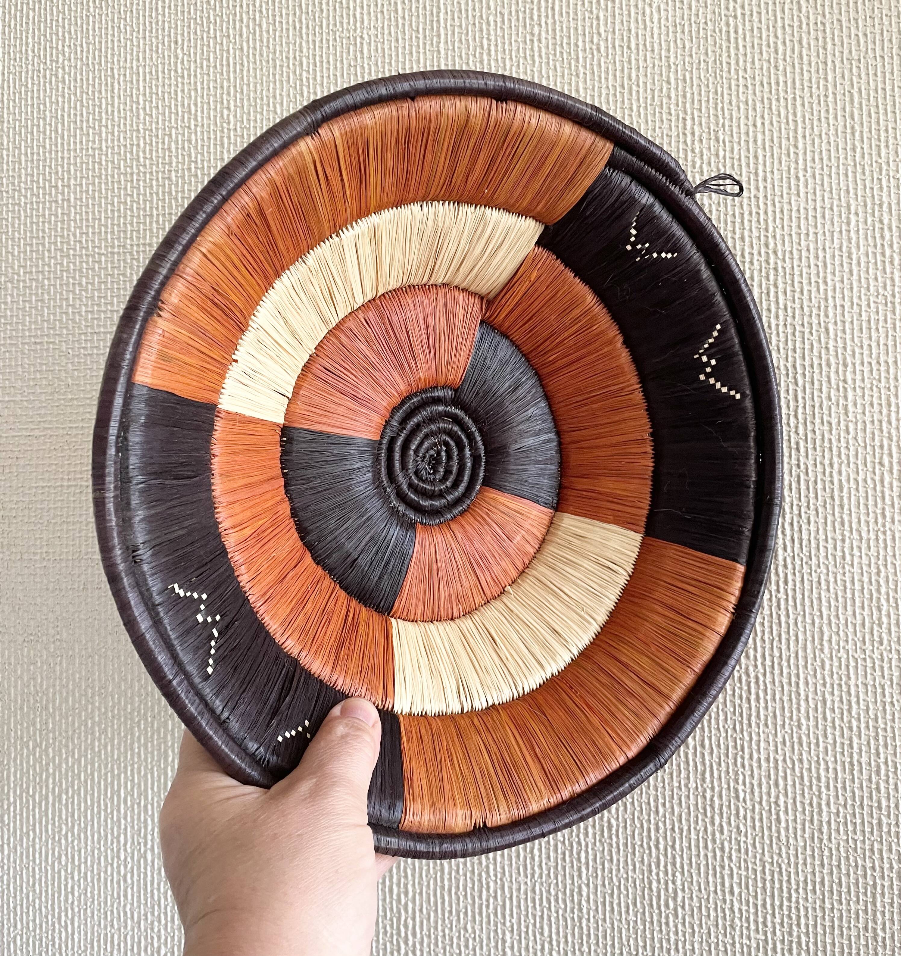 Vintage woven raffia basket