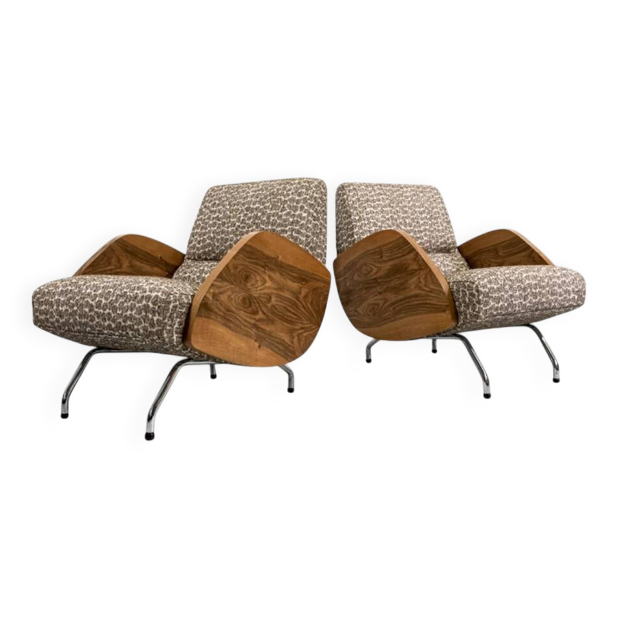 Fauteuils, Modèle "360" par Janusz Rozanski, Pologne, années 1950, Ensemble de 2