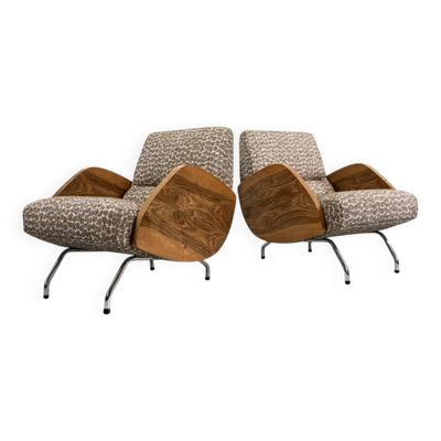 Fauteuils, Modèle ''360'' par Janusz Rozanski, Pologne, années 1950, Ensemble de 2