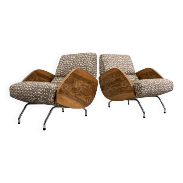 Fauteuils, Modèle ''360'' par Janusz Rozanski, Pologne, années 1950, Ensemble de 2