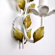 Pair of metal flower sconces, Italy, 1980s