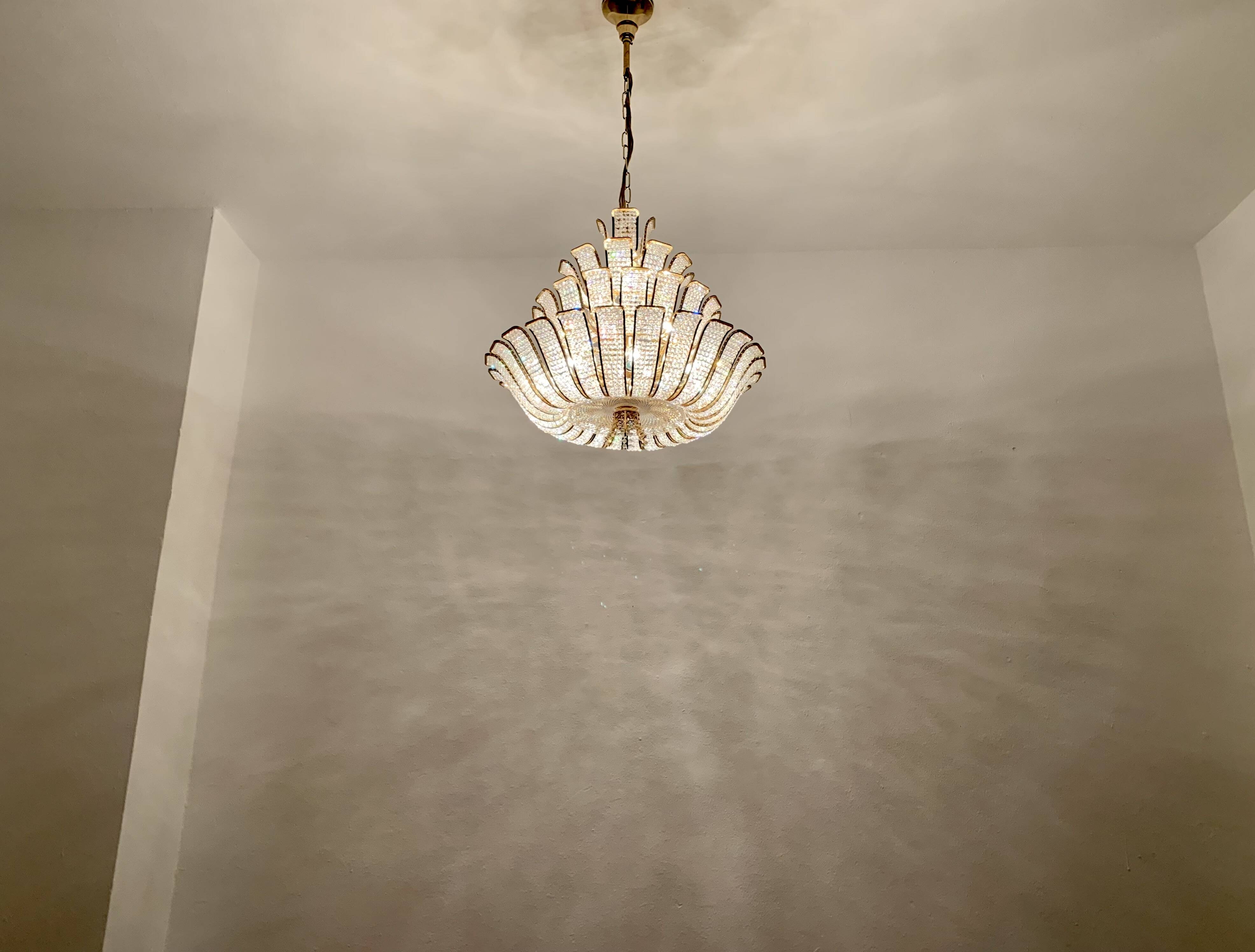 Crystal Glass Chandelier by Palwa