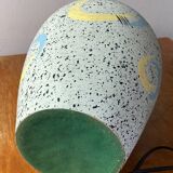 Terracotta lamp base with graphic decor