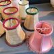 Set of 13 vintage clip-on lampshades