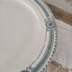 Lot de 11 assiettes plates en Terre de Fer Sarreguemines modèle Carina décor frise bleue